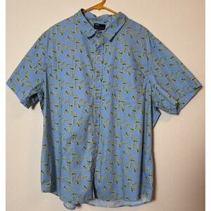 Public Opinion Shirt 2x Large Island Hawaiian Short Pineapples And Palm Trees